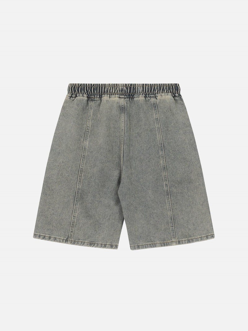 Short Aelfric Eden Vintage Side Zippé Denim Bleu | OLU-03588642